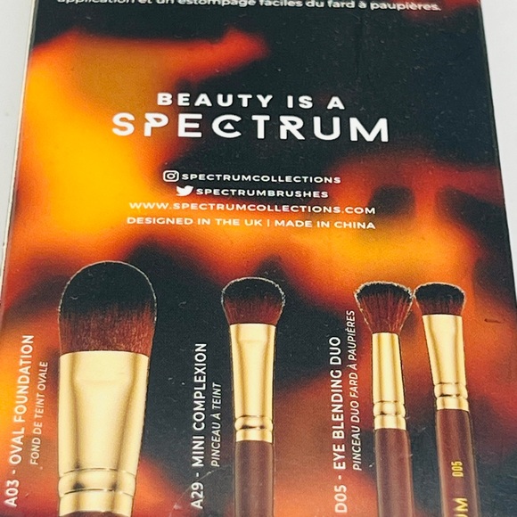 NWT Spectrum 3 Piece Make-Up Brush Set - Tortoiseshell - Picture 6 of 8